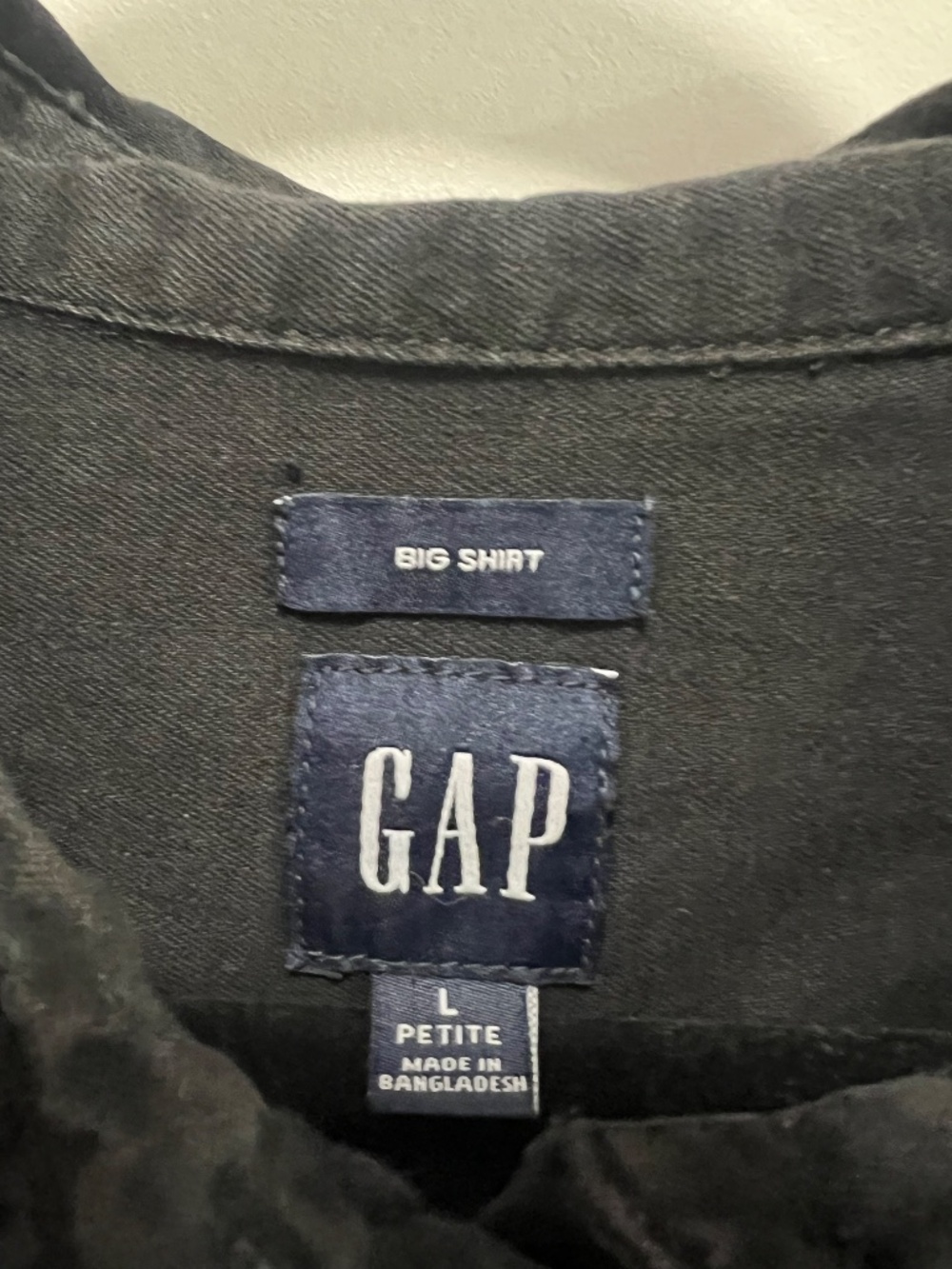 Gap 'Big Shirt' in Washed Black - Petite L NWOT - Picture 4 of 6